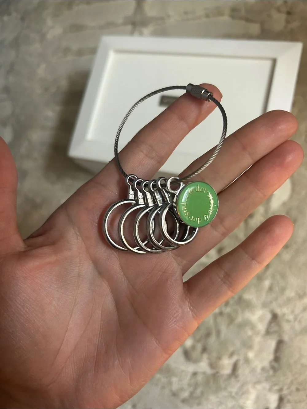 Stella & Dot White Jewelry Ring Box with ring sizers